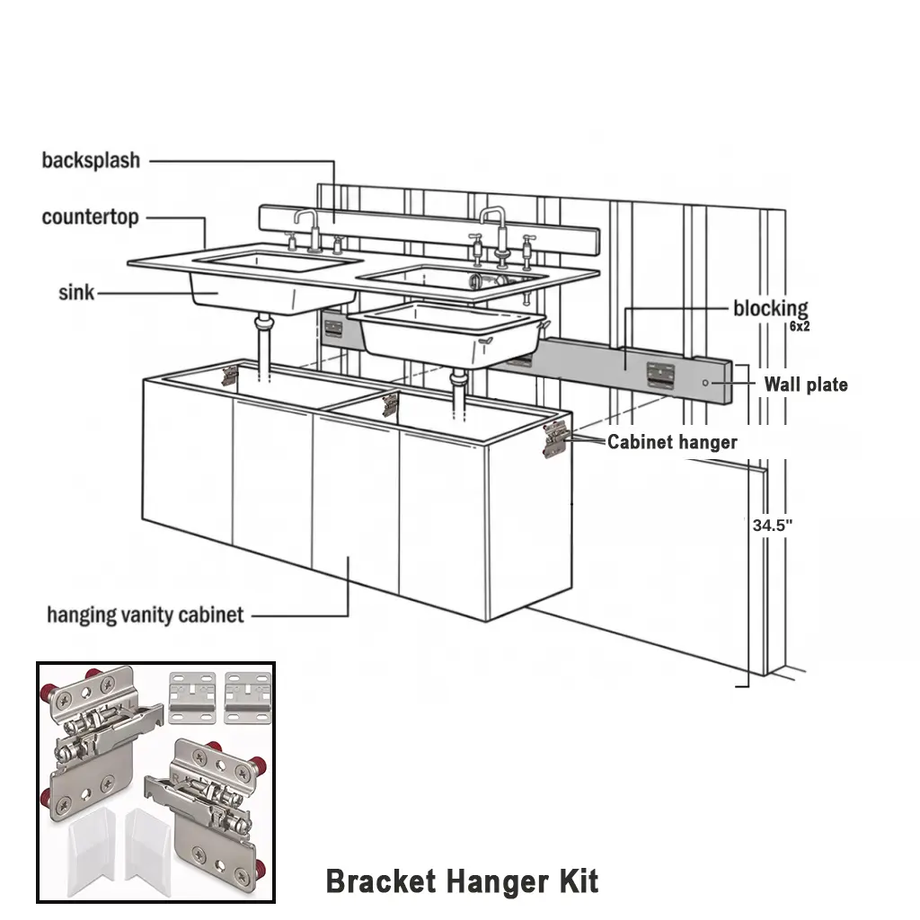 Bracket Hanger Kit - Hanging Cabinet - letmobel.webp